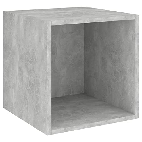 KTHLBRH Estantería flotante para baño, estantería de pared para paredes, armario de pared, color gris hormigón, 37 x 37 x 37 cm, material de madera para salón, baño, oficina, cocina