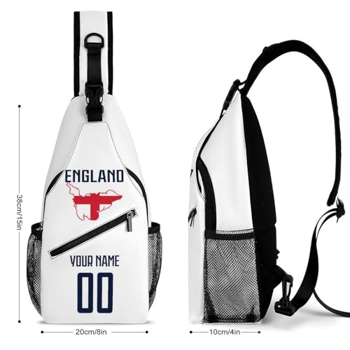 Custom England Sling Bag,Soccer Chest Bag,Personalized Any Name Number Crossbody Backpack,Cycling Travel Daypack For Men Women2