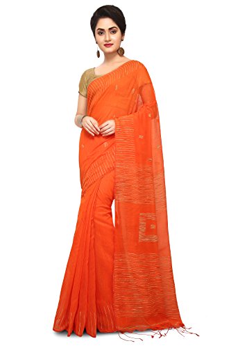 Bengal Handloom Traditional Handloom Jamdani SiCo Green colour Box Ghicha Saree