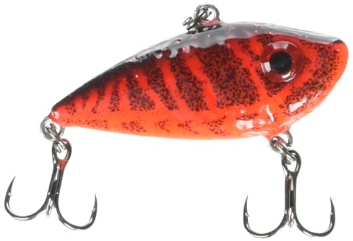 Strike King Bitsy Shad Fishing Lure, Slow Sinking Lipless Crankbait, Internal Rattles, 3D Eyes, 1/8-Ounce, Size 8 Treble Hooks