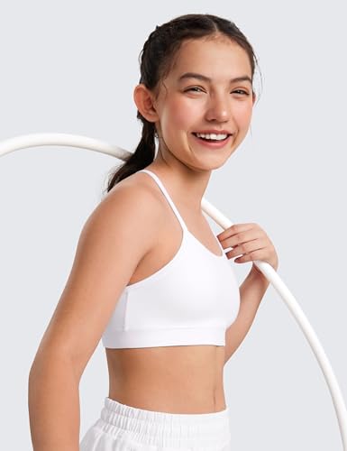 Image of CRZ YOGA Girls Butterluxe Y Back Sports Bra | Light Support, Removable Pads, Yoga, Athletic, Extremely Soft, Scoop Neck, Spaghetti Straps, for Teen
