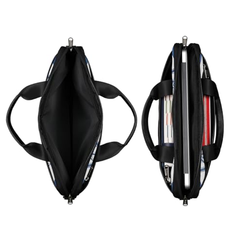 Bolso para laptop con diseño náutico de ancla y concha marina, funda para laptop de 15 pulgadas, maletín delgado para negocios, bolso mensajero para mujeres y hombres, estuche para laptop para trabajo, oficina y viajes miniatura 6