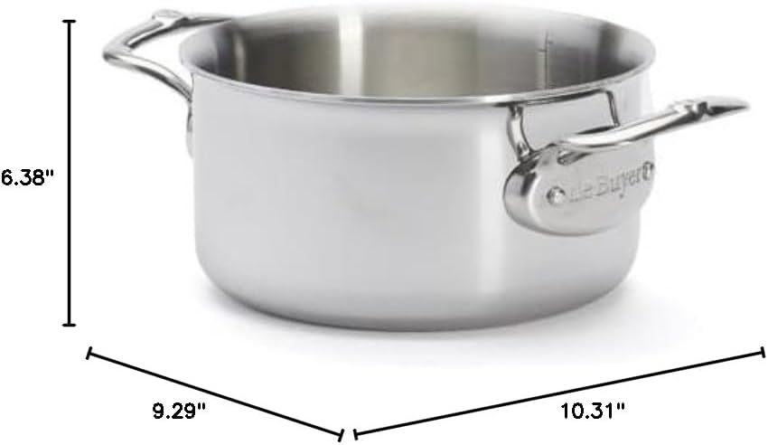 DE BUYER Stewpan with Lid 16 cm, 26.19 x 23.6 x 16.21 cm, Silver