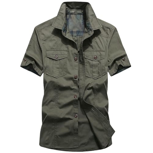 Chemise à manches courtes en coton homme casual et légère
