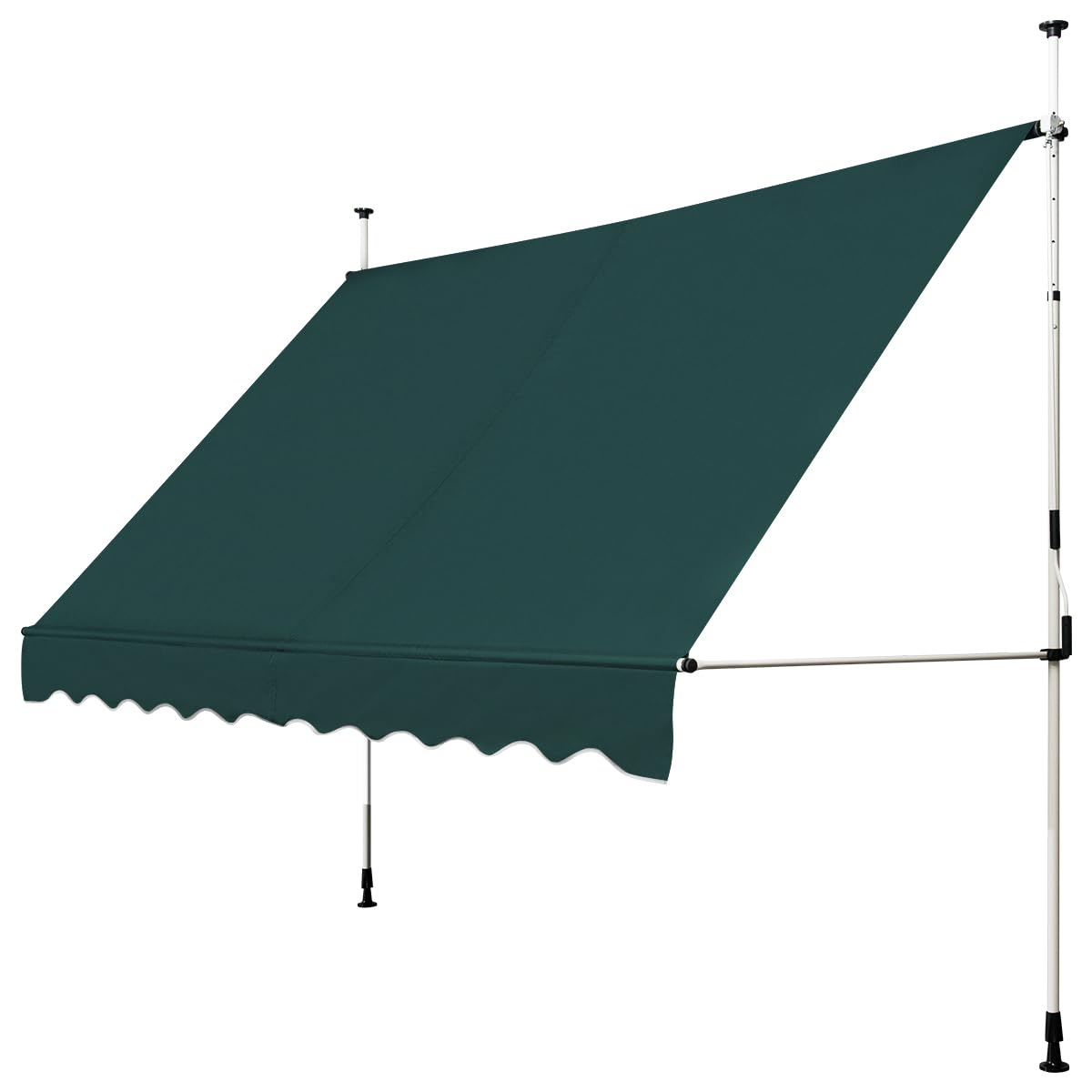 COSTWAY Toldos Exterior Terraza, Toldo Manual con Manivela y Resistente a la Intemperie, en Altura 200-300 cm, Toldos Exterior Terraza Enrollable para Balcón y Terraza (300 x 120 cm,Verde)
