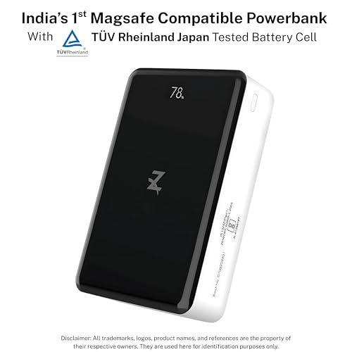 Image of Z Plus MagZap 2.0 20000mAh Mag-Safe Power Bank - 15W Magnetic Wireless Charging, 22.5W USB-C PD Fast Charge Battery Pack with LED Display, Compatible with iPhone 17 Pro Max, 16, 15, 14, & Qi Devices