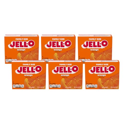 Jell-O Orange Gelatin Mix (6 oz Boxes, Pack of 6)