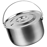 Genérico Recipiente de Acero Inoxidable 20 CM Tapa y Asa Cuenco Multiusos para Mezclar y Almacenar Alimentos Resistente al Calor Adecuado para Cocina y Preparación Doméstica