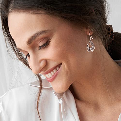 Palpitate Butterfly Earrings Butterfly Hook Dangle Earrings 925 Sterling Silver Butterfly Earrings For Women Butterfly Jewelry Gifts Hypoallergenic #TOP4
