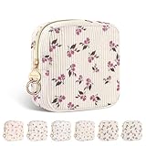 Pochette da Borsa per Porta Assorbenti Igienici in Velluto a Coste: Borsa per porta assorbenti igienici realizzati in materiale di velluto a coste di alta qualità, morbido, confortevole al tatto, facile da pulire, perfetto per conservare alcuni assorbenti esterni, assorbenti per l'allattamento e tovaglioli assorbenti interni e sono separati dal resto della borsa, mantenere l'igiene mestruale