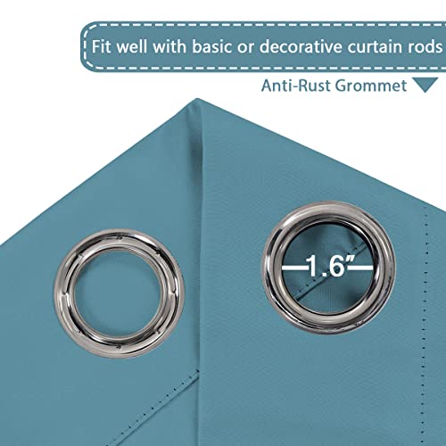 Image of H.VERSAILTEX Blackout Patio Curtains 100 x 108 Inches for Sliding Door Extral Wide Blackout Curtain Panels Thermal Insulated Room Divider - Grommet Top, 9' Tall by 8.5' Wide - Storm Blue
