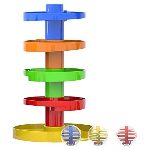 WEofferwhatYOUwant Single Ball Drop Toy for Kids - Spinning Swirl Ball Ramp Activity Play Toy safe for 9 months and up Cover