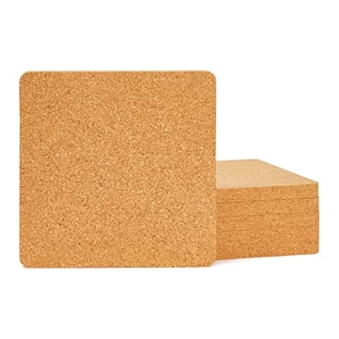 Juvale 6-Pack Square Cork Trivet Cover