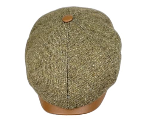 Casquette d'hiver en laine de haute qualité avec détails en cuir chic et élégant