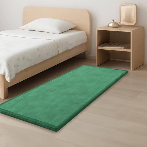 Image of 1.3 inch Thick Baby Play Mat for Floor, 28x72 Foam Tummy Time Mat, Padded Support Soft Plush Bedside Rugs for Infant Kids Toddler Crawling Kick Activity (Emerald)