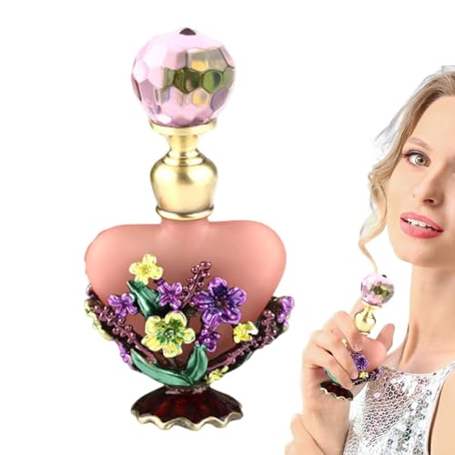 Genérico Botellas de perfume vacías Vintage | Botella de de flor recargable esmaltada   Vanity Decor Regalo romántico para mujer, spray de tamaño de viaje