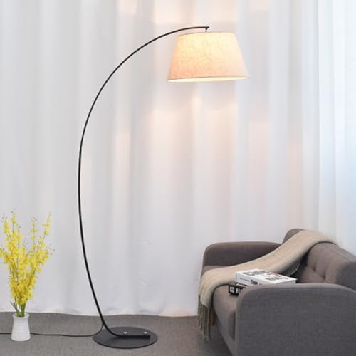KlkrzJwy Lámparas de pie de Arco Lámpara de pie Minimalista Lámpara de 70,9 Pulgadas de Alto con Pantalla de Tambor Colgante sobre sofá Luz de Lectura arqueada con Interruptor de pie para el hogar