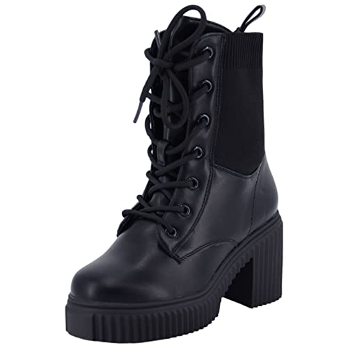 Queentina Stiefeletten Damen Stiefeletten mit Absatz gefüttert 1031 Stiefel Cover