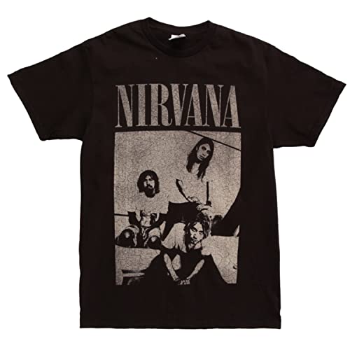 Nirvana B&W Blended Group Photo Adult T-shirt - Black (X-Large) Nirvana B&W Blended Group Photo Adult T-shirt - Black (X-Large)