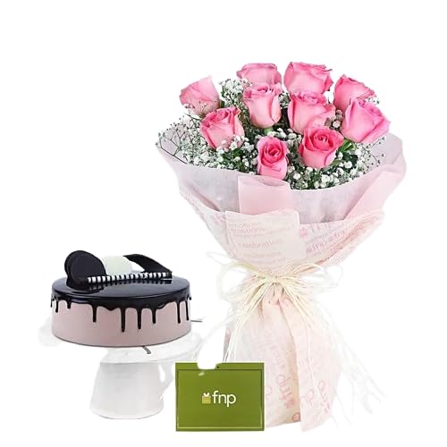 FNP Dreamy Pink Roses & Chocolate Cake – The Perfect Friendship Day Gift to Celebrate Special Bonds-image-38