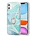 Sitthyw Hülle für iPhone 12/ iPhone 12 Pro 6.1"Marmor Glitzer Handyhülle mit Halter Diamant Ring, TPU Stoßfest Soft Handytasche Marmor Muster Schutzhülle Anti-Scratch Ständer Back Cover - New