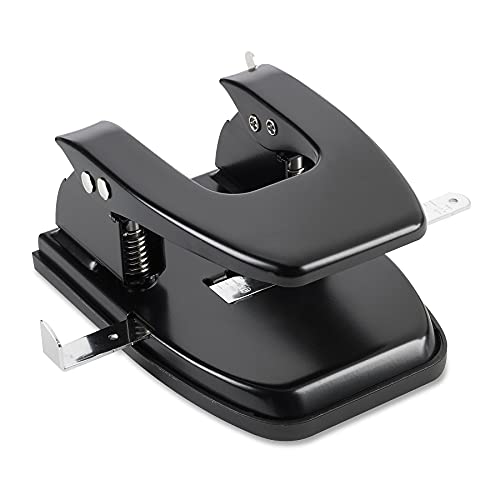 Business Source 65626 2-Hole Punch, 9/32, 2-3/4 Center, 30 Sheet Capacity, Black - Thumbnail 2