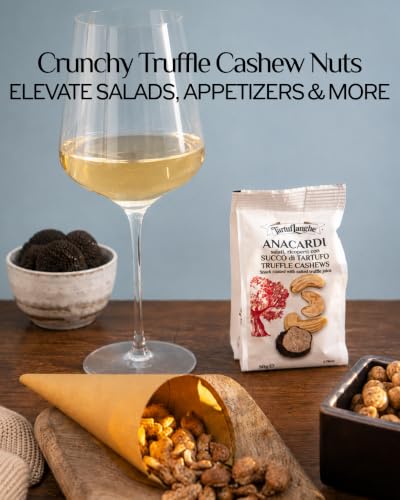 Image of TartufLanghe Truffle Cashew Nuts - Lightly Salted, Roasted, and Coated with Natural Black Truffle Juice, for Snacks, Topping Salads, and Appetizers - 1.76 oz