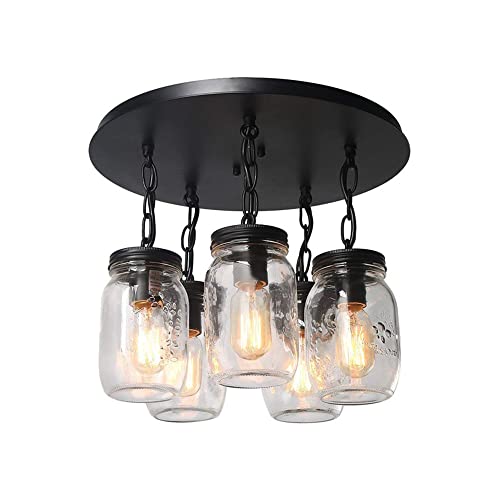 Verre bouteille de en verre suspension 5 lampes pour en finir avec les pièces sombres