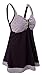DANIFY Women's One Piece Swimdress Sailor Striped Bathing Suit Plus Size Swimwear Black IT52/US18