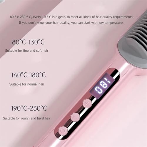 Peine alisador eléctrico profesional para cabello, uso en seco y mojado, alisa y riza sin quemaduras miniatura 2