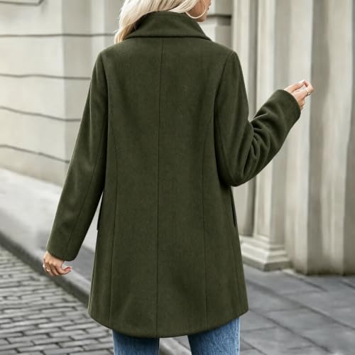 Trench Coat Women Lapel Single Breasted Mid Length Jacket Fall Winter - image 3