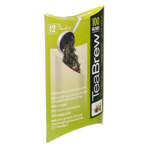Tea Brew No. 2 100-Piece Single Use Tea Filter, Two 3-Cup Tea Pot Size #TOP1