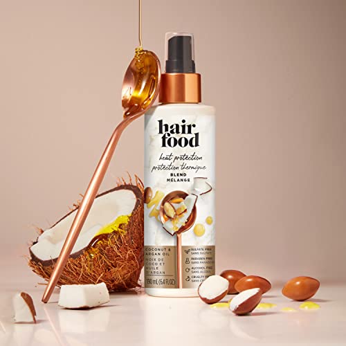 Hair Food Coconut & Argan Oil Heat Protectant Spray Blend, Paraben & Dye Free, 6.4 Fl Oz #TOP4