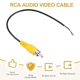 QUARKZMAN 4 szt. 8-calowy kabel audio Subwoofer RCA, 1 Wtyczka męska RCA na goły przewód do wzmacniacza domowego do wzmacniacza teatru domowego, żółty