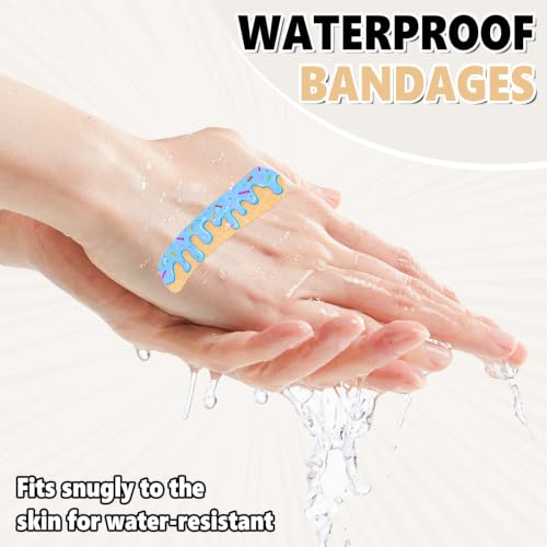 60Pcs Ice Cream Drip Baseball Bandages Latex Free, Hypoallergenic | Waterproof PE Adhesive Bandage for Sports Training Minor Wound Care, Cute Fun First Aid for Boys Girls Kids & Baseball Mom — view 3