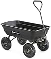 Gorilla Carts GOR4PS Poly Garden Dump Cart with Steel Frame and 10-in. Pneumatic Tires, 600-Pound Capacity, Black