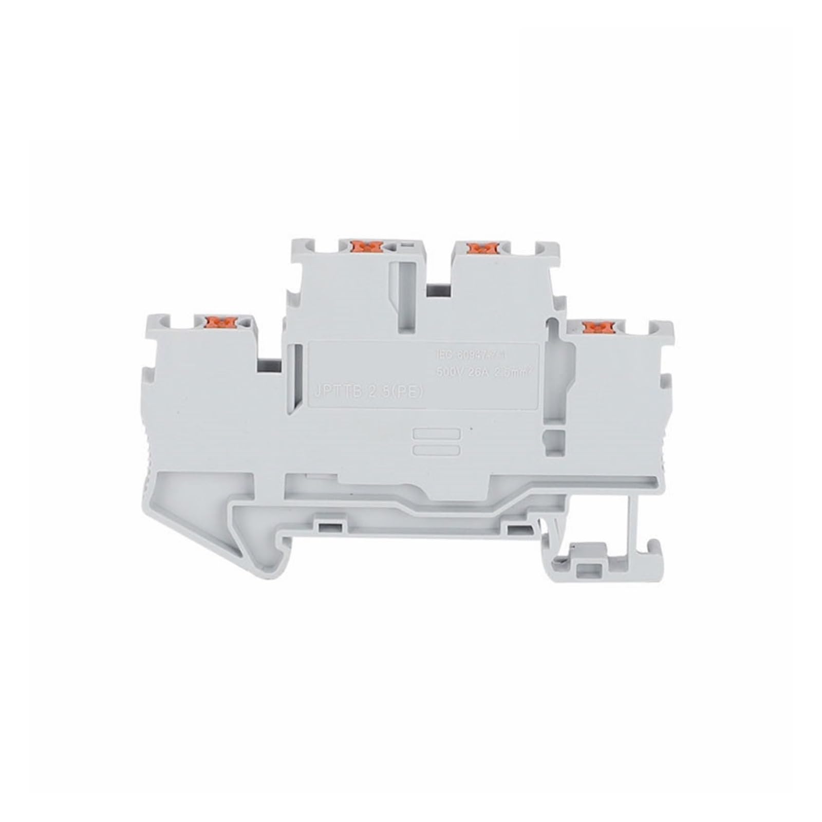 Bornier sur rail DIN PTTB 2.5 Connecteur électrique double niveau à insertion rapide 2 couches 2,5 mm² Fiches de connexion for fil PTTB2.5(1,10 Pcs)