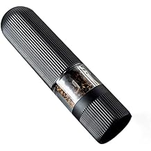 Gravity Electric Salt Ginder Pepper Grinder Automatic Pepper and Salt Mill Grinder Battery-Operated with Adjustable Coarseness LED Light Ceramic Grinding Core Black