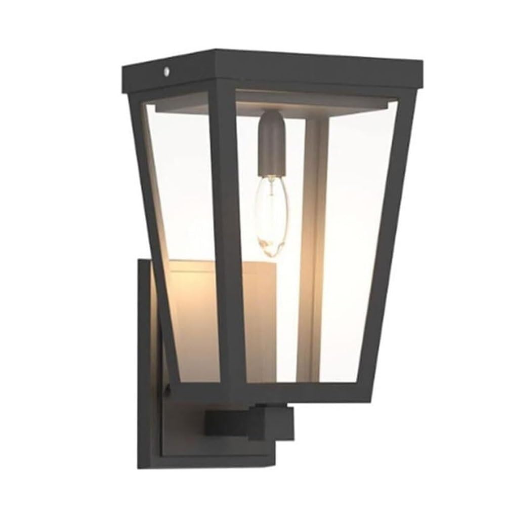 OZBMA Solar Outdoor Wall Light Exterior Aluminum Lamp Glass Lampshade Sconce for Garden Villa Courtyard Balcony Foyer Entrance Corridor