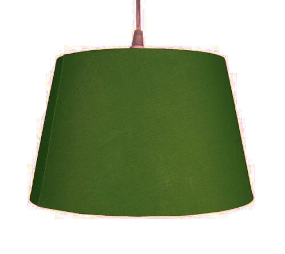 Cotton Drum Shade Vintage Tapered Fabric Easy Fit Table Lamp & Ceiling Pendant Light Shade (12" (30cm), Olive Green) — image 1