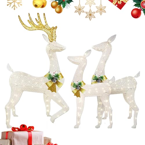 Vibhgtf Beleuchtetes Weihnachtsrentier - Set Acryl LED 3D |...