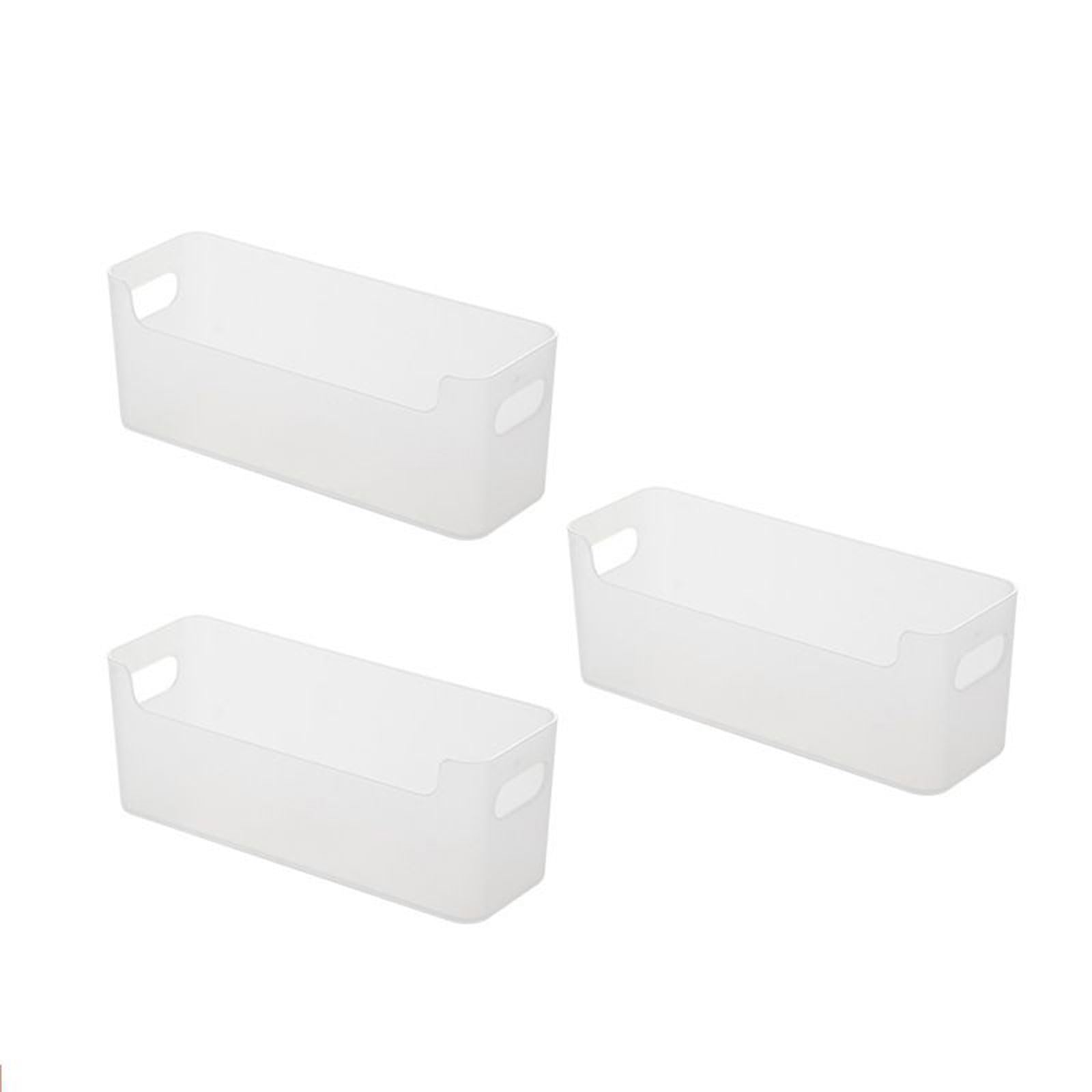 Msioytog Clear 3Pcs Storage Box For Small Item Water Resistant Organizers Spices Rack Home Organization Tool Dorm Room Essential Adhesive Shelf Holder