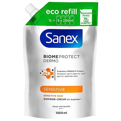 Recharge gel douche Sanex Biome Protect 1000 ml stoppe les tiraillements de la peau