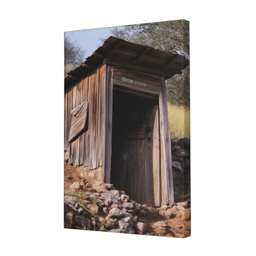 Impression sur toile HD vieil outhouse décoration murale 30x45 cm