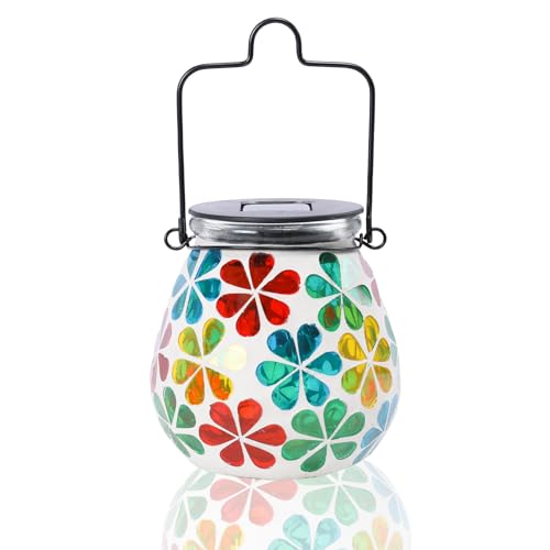 Afirst Outdoor Solar Lantern Waterproof Mosaic Glass Hanging Garden Light by Afirst - Used condition - US$15.66