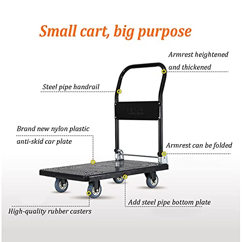 Diable à plateforme pliable 300 kg avec roues silencieuses pour manutention - 4
