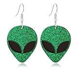 WCRAZYE Halloween Skull Dangle Earrings for Women - Pumpkin Spirit Earrings With Cut Glitter Powder - Cartoon Funny Acrylic Cosplay Jewelry (Cute Pumpkin A)