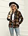 Zeagoo Womens Plaid Shacket 2025 Fall Fashion Soft Fleece Coat with Pockets Warm Snap Button Down Jacket