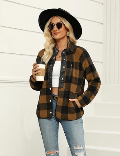 Women's Cozy Fleece Jacket with Aztec Print - Casual Warm Outwear
