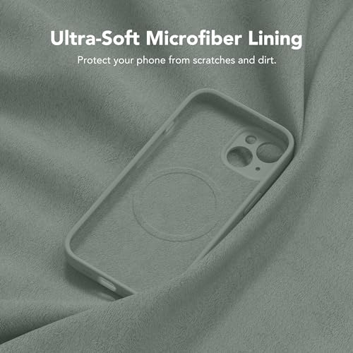 Image of Magnetic for iPhone 15 Plus Case, Compatible with MagSafe, [Full Camera Protection][Screen Protector] Silicone Shockproof Protective Phone Case for iPhone 15 Plus 6.7 inch, Calke Green